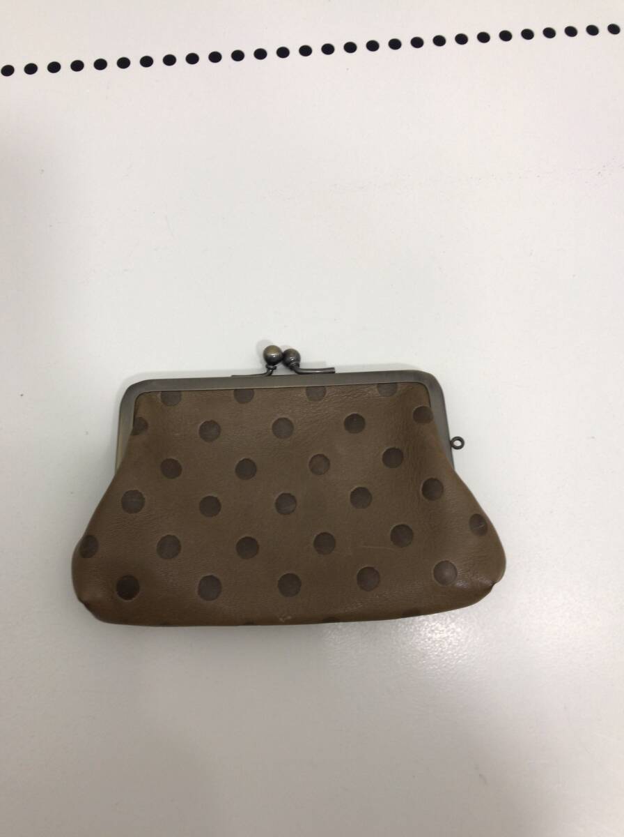 Kanmi 財布 がま口 ブラウン ドット レディース カンミ C2拍卖
