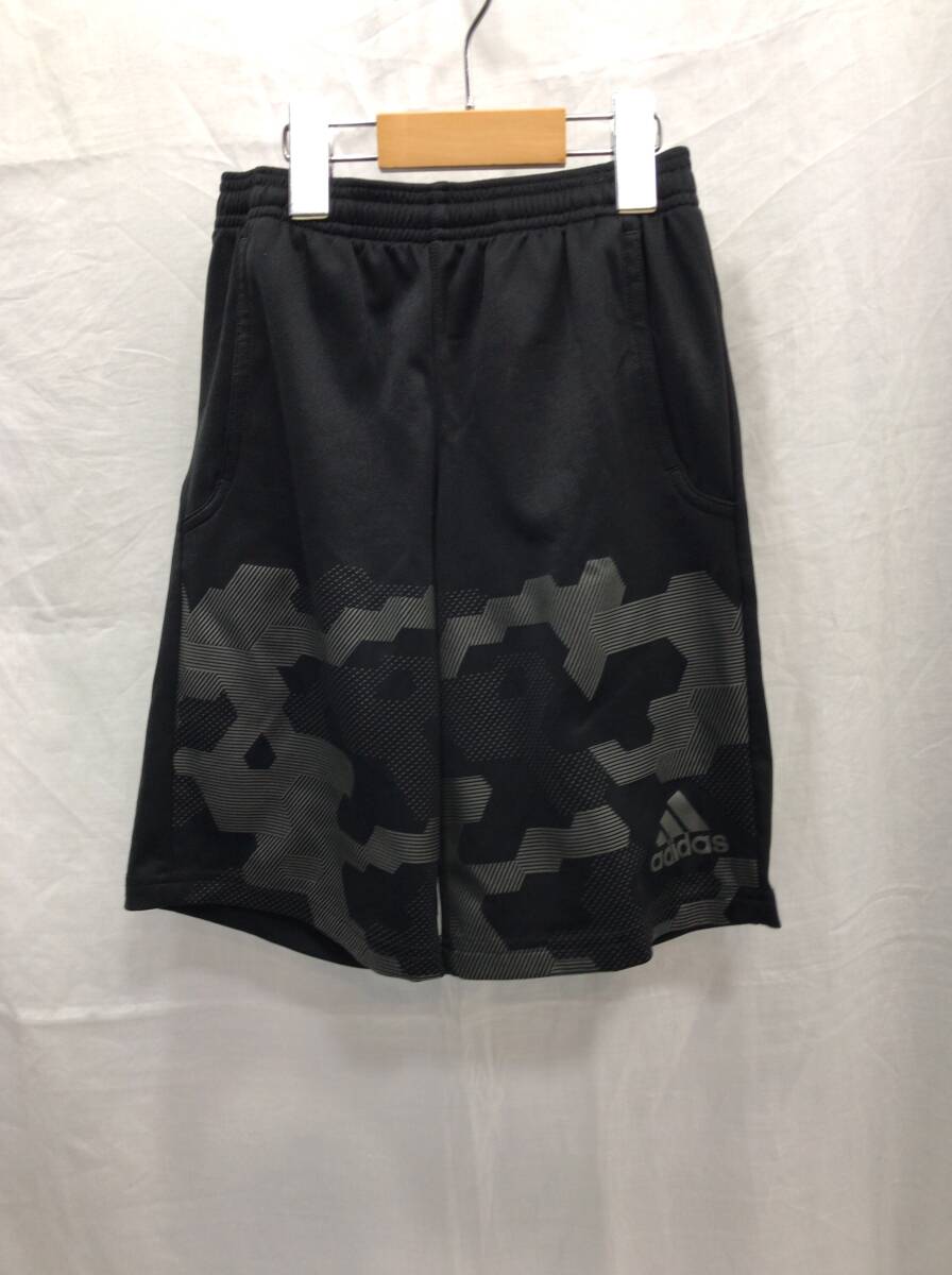 adidas ハーフパンツ 半ズボン ジャージ ブラック 130cm キッズ 子ども 男の子 アディダス E5拍卖