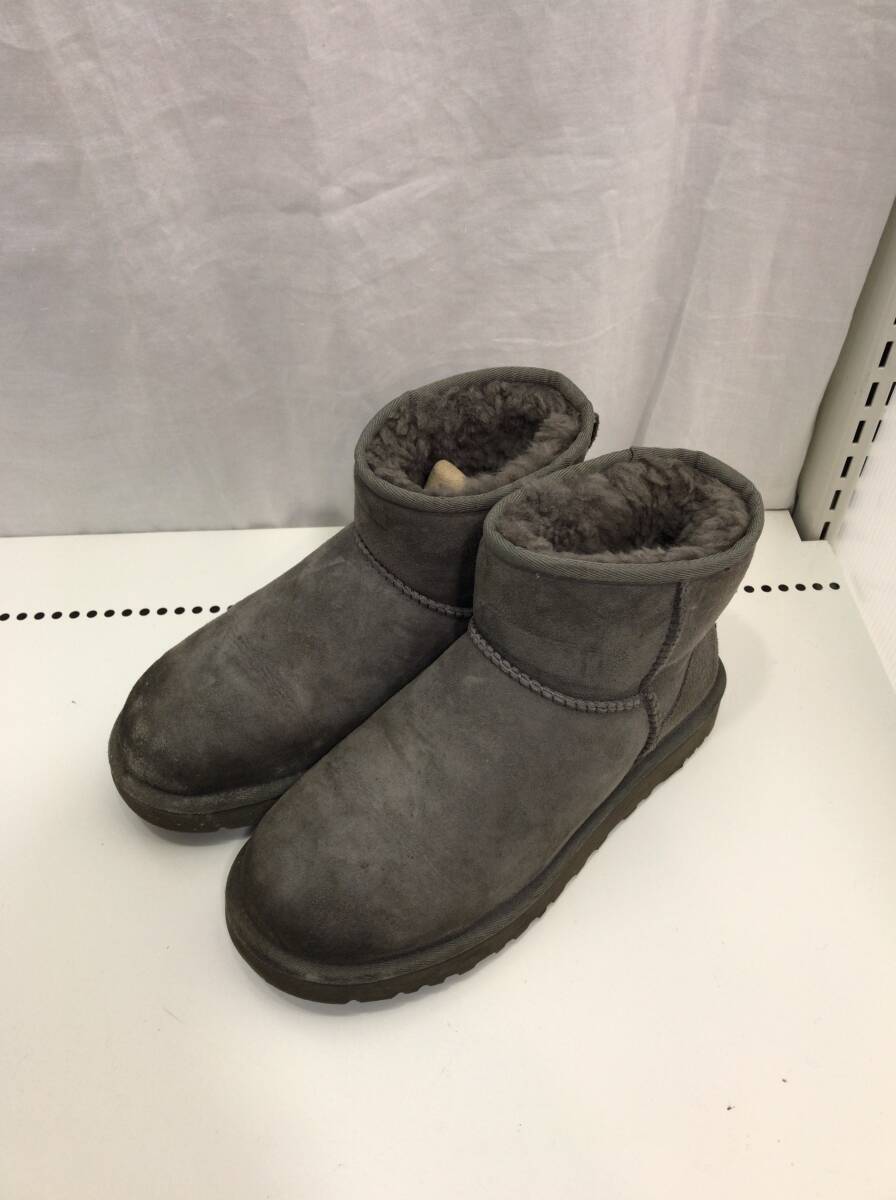 UGG ムートン ブーツ ショートブーツ グレー 24cm レディース アグ F10拍卖