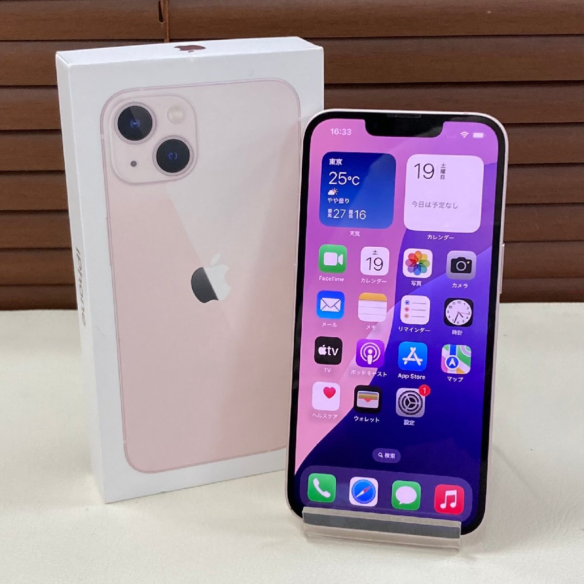 ☆美品/中古品☆ Apple iPhone 13 128GB MLNE3J/A Pink ピンク アップルストア正規品 国内版SIMフリー A2631拍卖