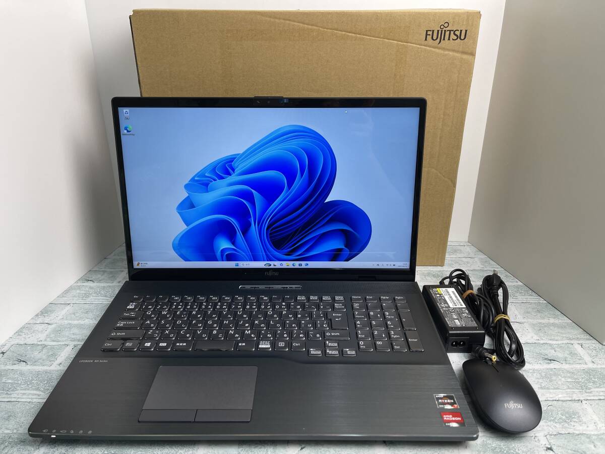 富士通 LIFEBOOK NH77/F3 AMD Ryzen 7 5700U メモリ16GB+SSD512GB+DVD 17.3型FHD Win11 送料無料 N7J1132拍卖