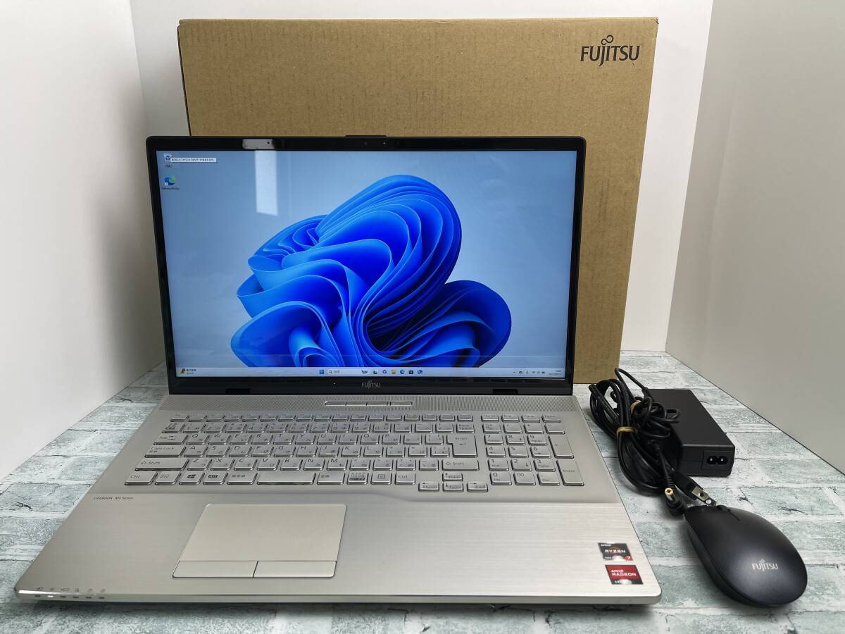 富士通 LIFEBOOK NH77/F3 AMD Ryzen 7 5700U メモリ16GB+SSD512GB+DVD 17.3型FHD Win11 送料無料 N7J1133拍卖