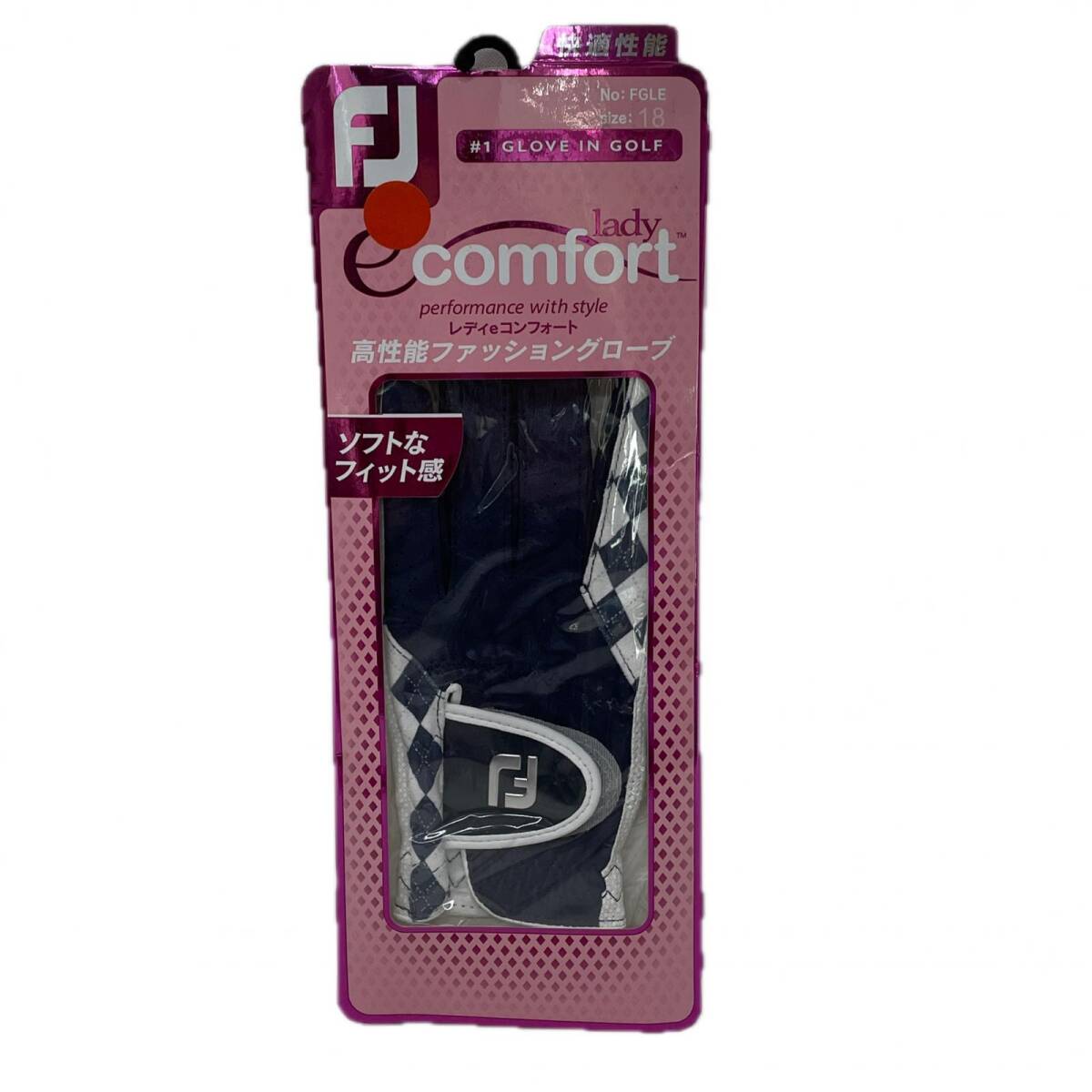 coco 未使用品 フットジョイ FootJoy グローブ FGLE19 ネイビー Eコンフォート アーガイル柄 左手用 定番 ネコパケ発送可 K1280拍卖