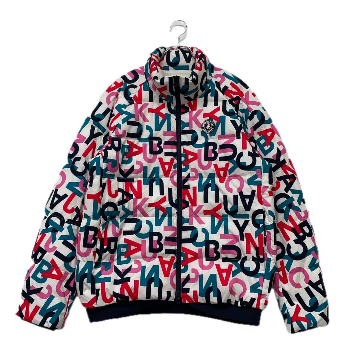 coco 中古 ジャックバニー Jack Bunny!! メンズ ジャケット 5(L) 白×カラフル ホワイト 総柄 中綿入り ダブルジップ 120841拍卖