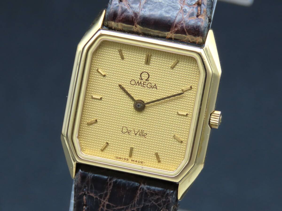 1円~! 稼動品★正規品 OMEGA オメガ デビル GP SS クォーツ Cal.1450 シャンパンダイヤル 純正ブレス レディース腕時計 PPKLG1459拍卖