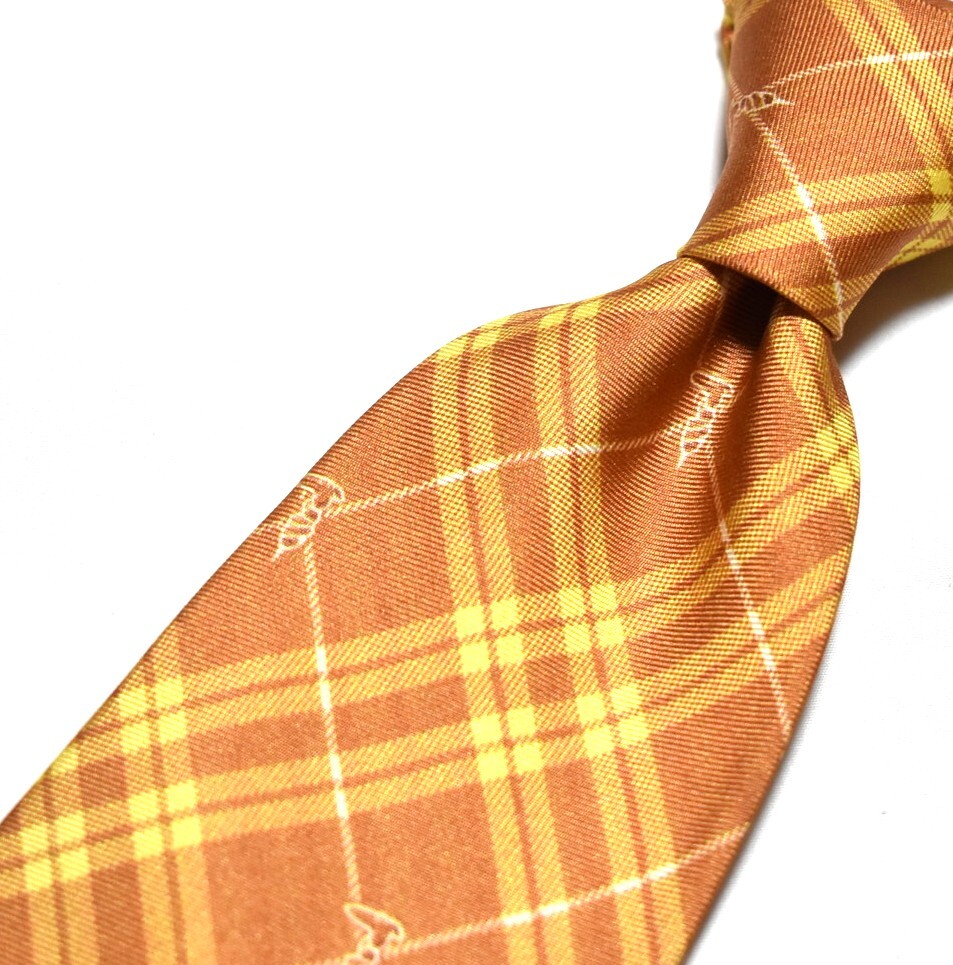 E156☆トラサルディ ネクタイ チェック柄☆3本以上送料無料☆拍卖