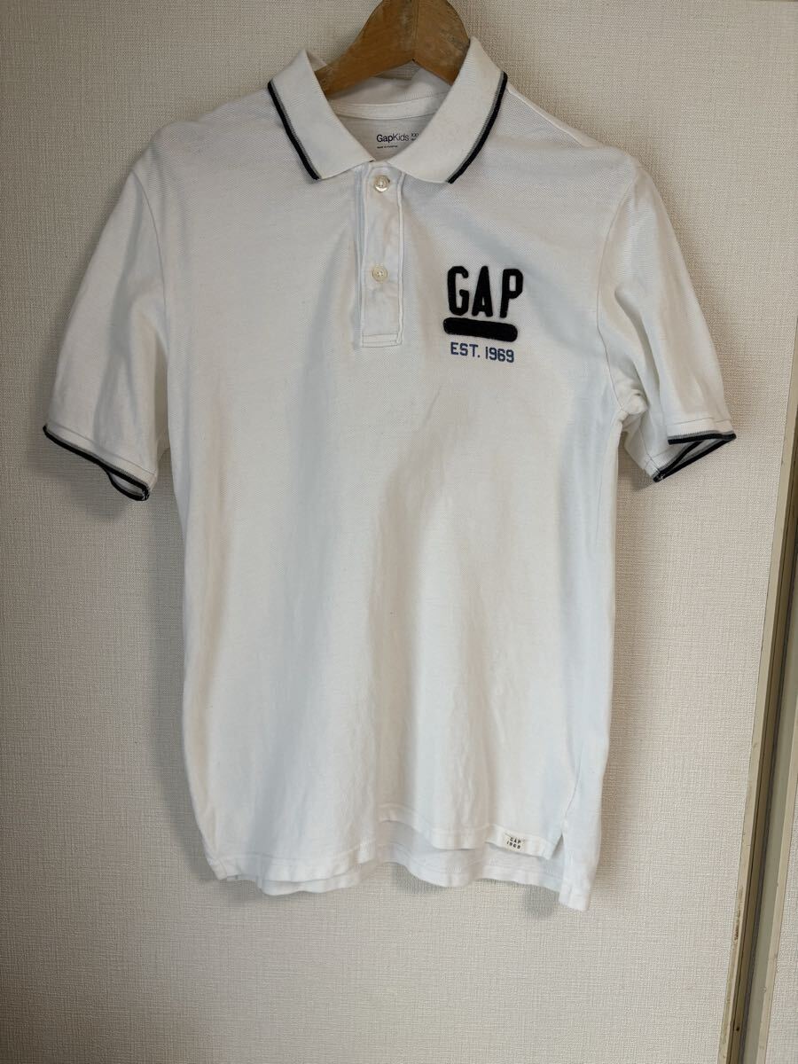 ★送料無料★ GAP 160 Kids 白 半袖ポロシャツ 160 拍卖