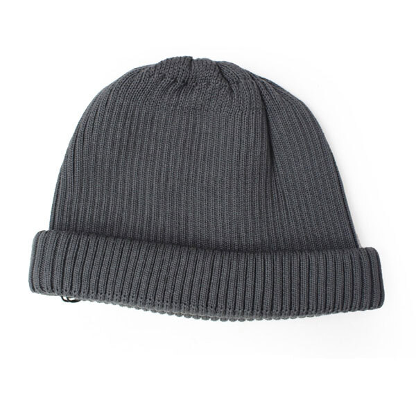 <ダークグレー>ロトト ビーニー ROTOTO コットンロールアップビーニー R5021 ニット帽 帽子 ビーニー拍卖