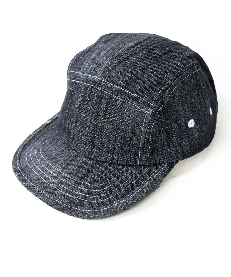 <ブラック>Regnuu ウォッシュデニム ジェットキャップ 帽子 メンズ レディース デニム パッチワーク拍卖