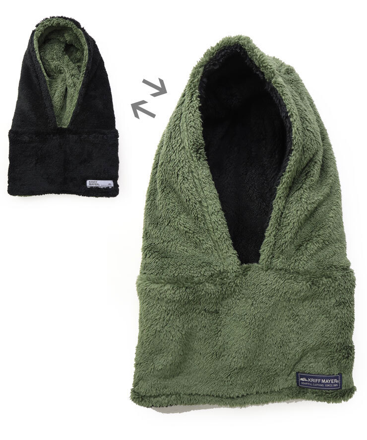 <Lサイズ><カーキ(69)>KRIFF MAYER クリフメイヤー ニンジャりん フード ネックウォーマー J2527845 フリース フード ネックウォーマー拍卖