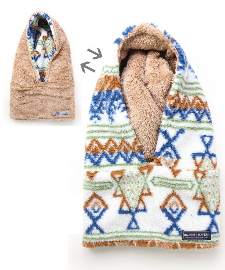 <Lサイズ><マルチカラー(90)>KRIFF MAYER クリフメイヤー ニンジャりん フード ネックウォーマー J2527845 フリース フード ネックウォ拍卖