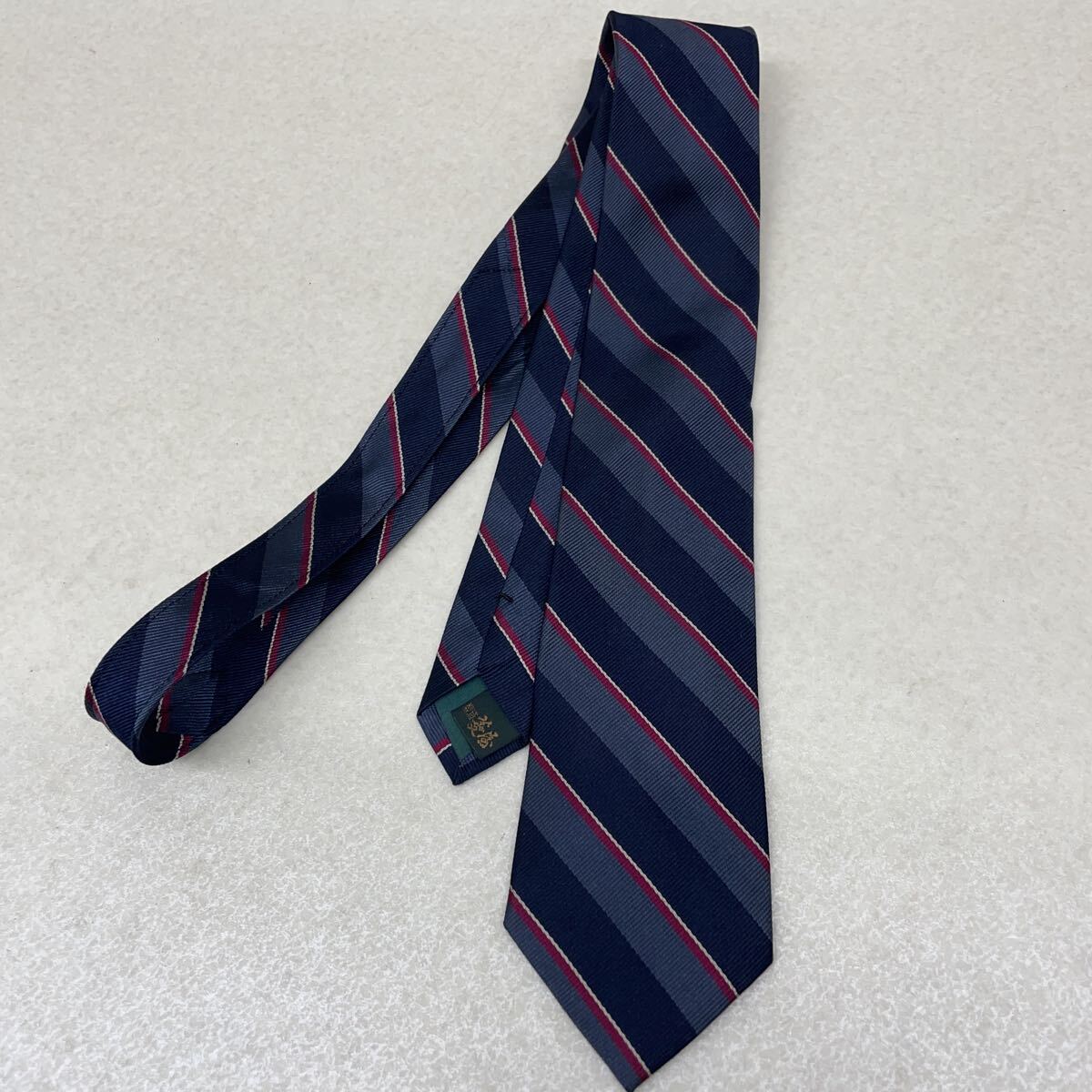 H277 メンズ ネクタイ men's 小物 ファッション ネイビー系 GEORGE KENT 菱屋 ストライプ拍卖
