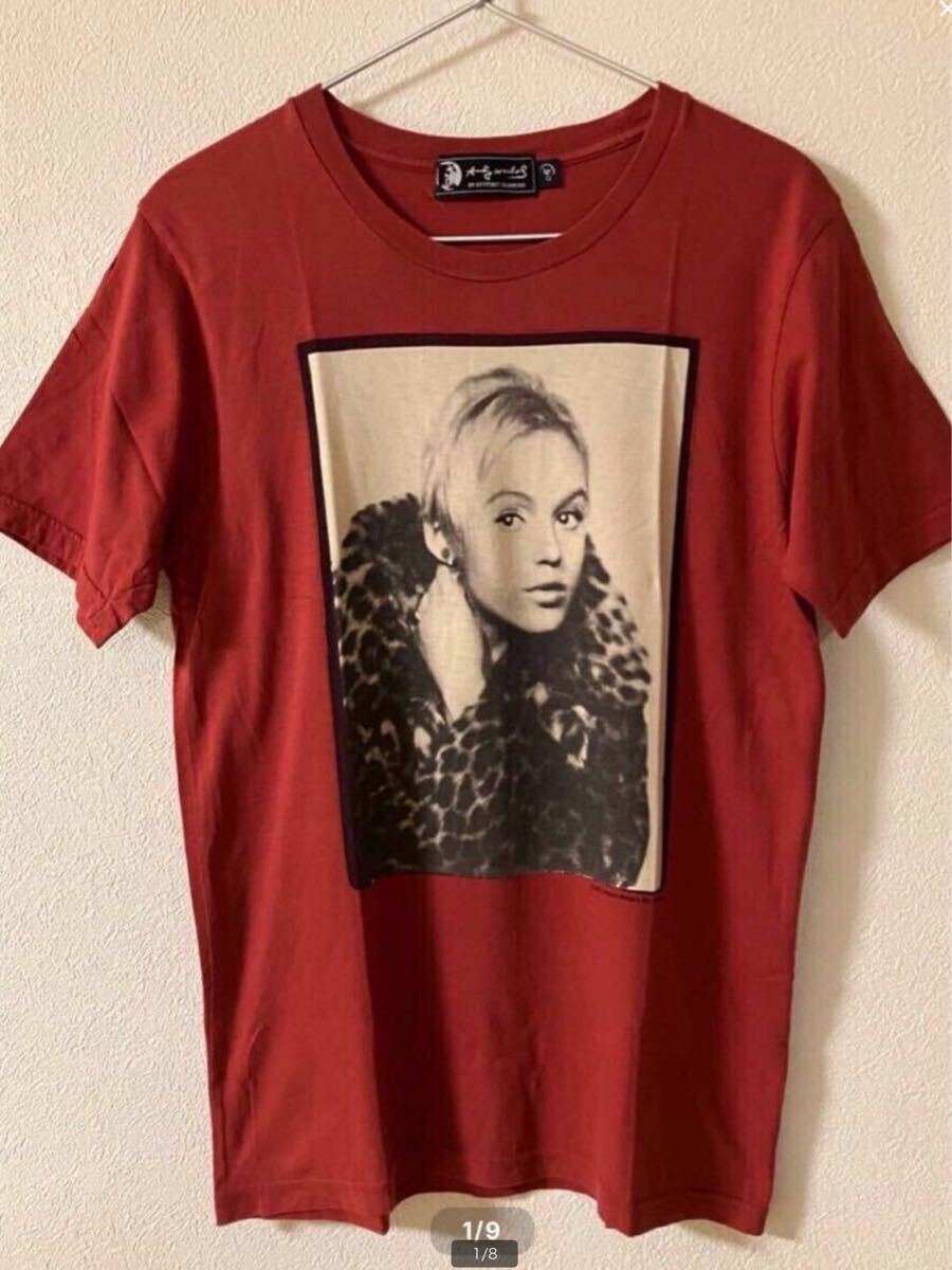 HYSTERIC GLAMOUR ヒステリックグラマー アンディ・ウォーホル 半袖Tシャツ マルーン Mサイズ イーディセジウィック拍卖