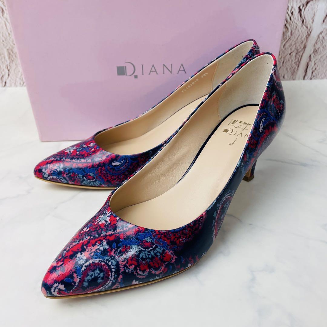 【極美品】DIANA ダイアナ パンプス ペイズリー 絵画シリーズ 24拍卖