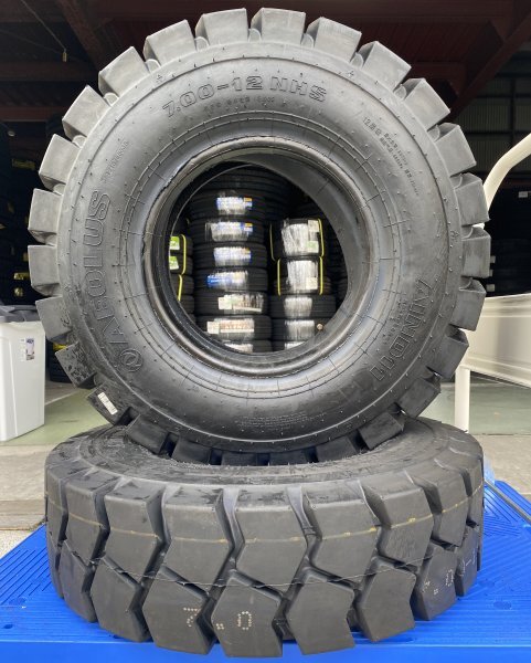 【法人宛限定送料無料】AE7M-45 新品2本セット 7.00-12 12PR AEOLUS AIND11 フォークリフト用タイヤ チューブ フラップ付き拍卖