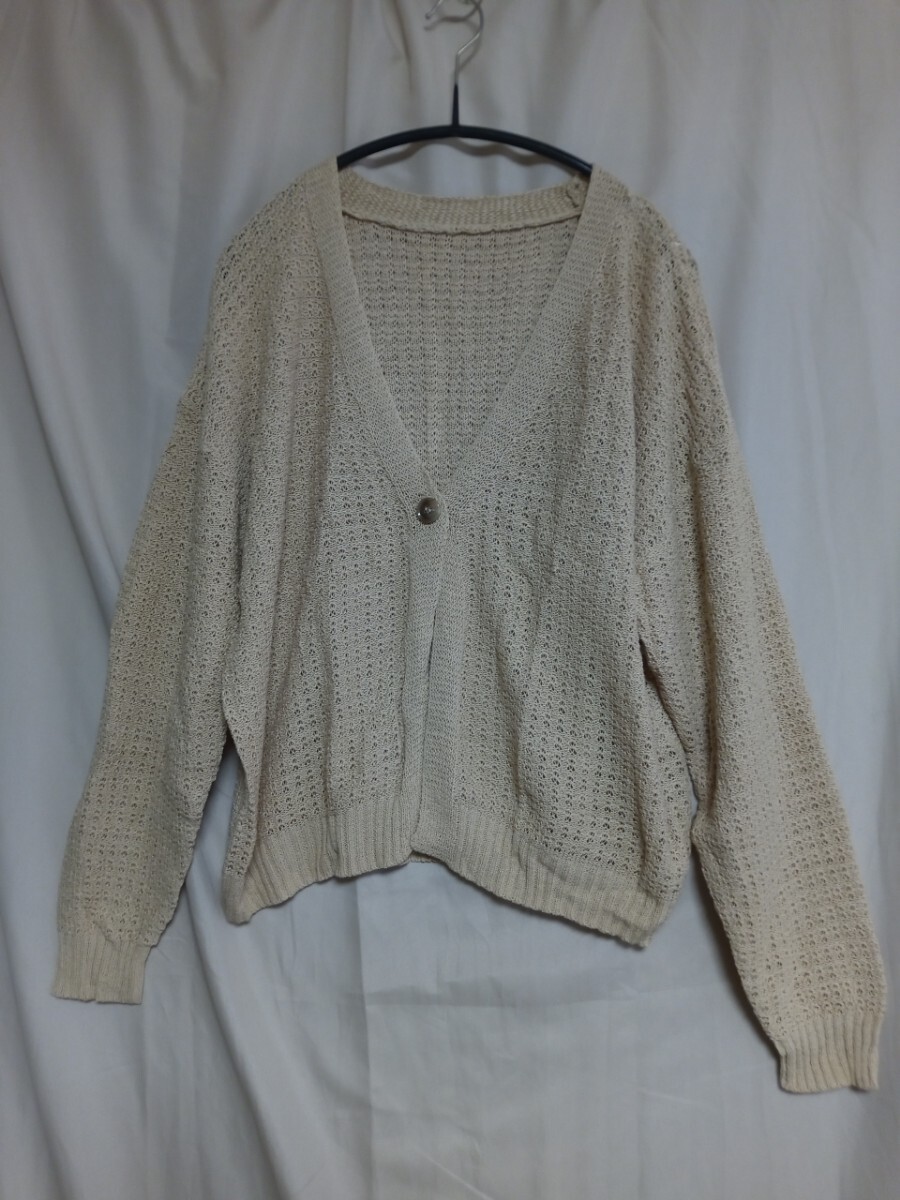 13279 ★★ 透かし編みニット カーディガン 長袖 新品拍卖