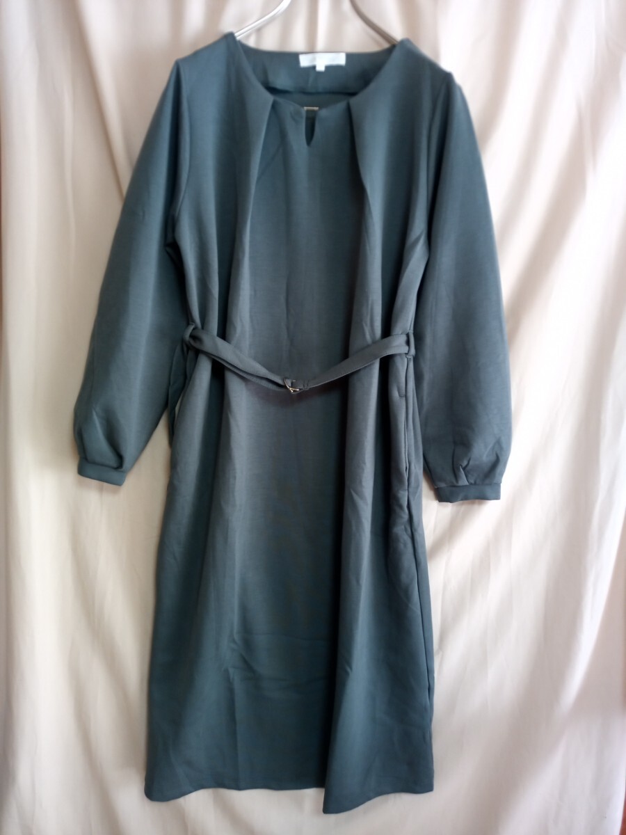 12896 ★★ Grove ベルト付きストレッチワンピース サイズM拍卖