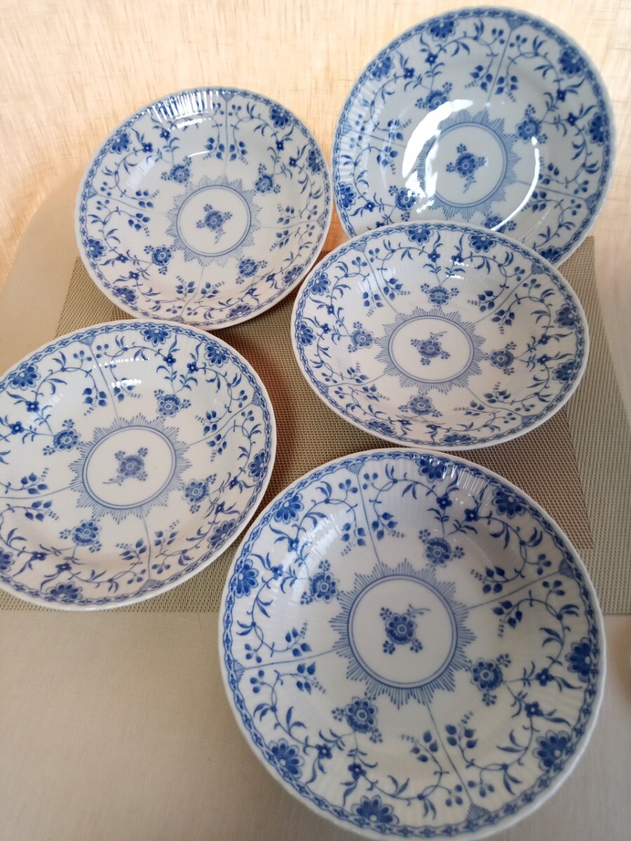 10163 ★★ Blue Copen SANYO JAPAN お皿5枚セット プレート拍卖