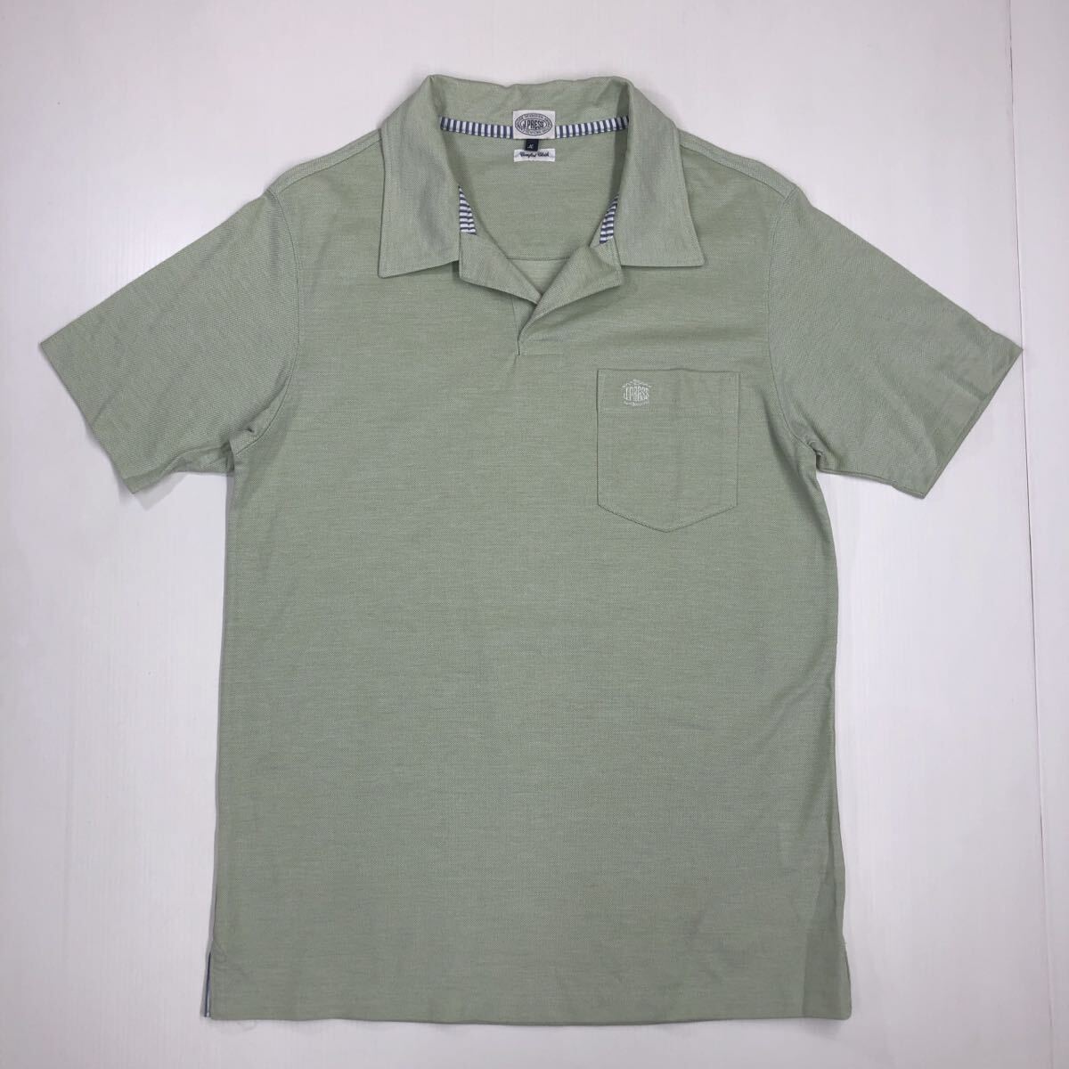 J.PRESS ジェイプレス 半袖ポロシャツ 日本製 メンズ Mサイズ 若草色 59-8拍卖