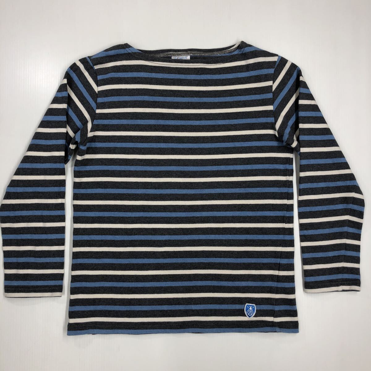 ORCIVAL オーシバル バスクシャツ 長袖Tシャツ 九部袖 カットソー ボーダー柄 フランス製 サイズ1 ボートネック 59-47拍卖