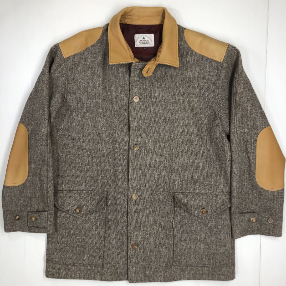 TARAS BOULBA タラスブルバ ウールジャケット 牛革 チンストラップ コート アウター アウトドア メンズ LL(XL)サイズ 59-61拍卖