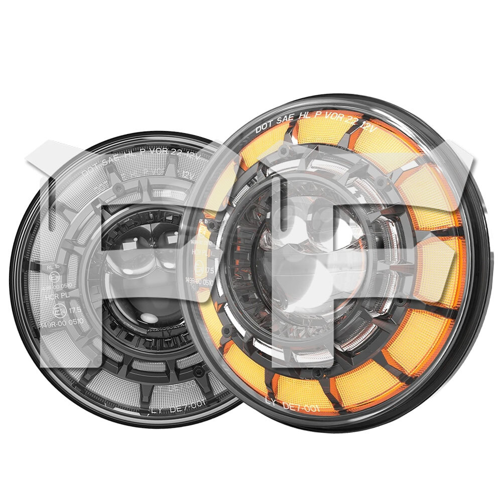 送料無料● 新発売 日本仕様品 Eマーク DOT 7インチ ヘッドライト Hi.Low.DRL 6000K 10000LM ホワイト ジープ ラングラー JK TJ 車検対応拍卖