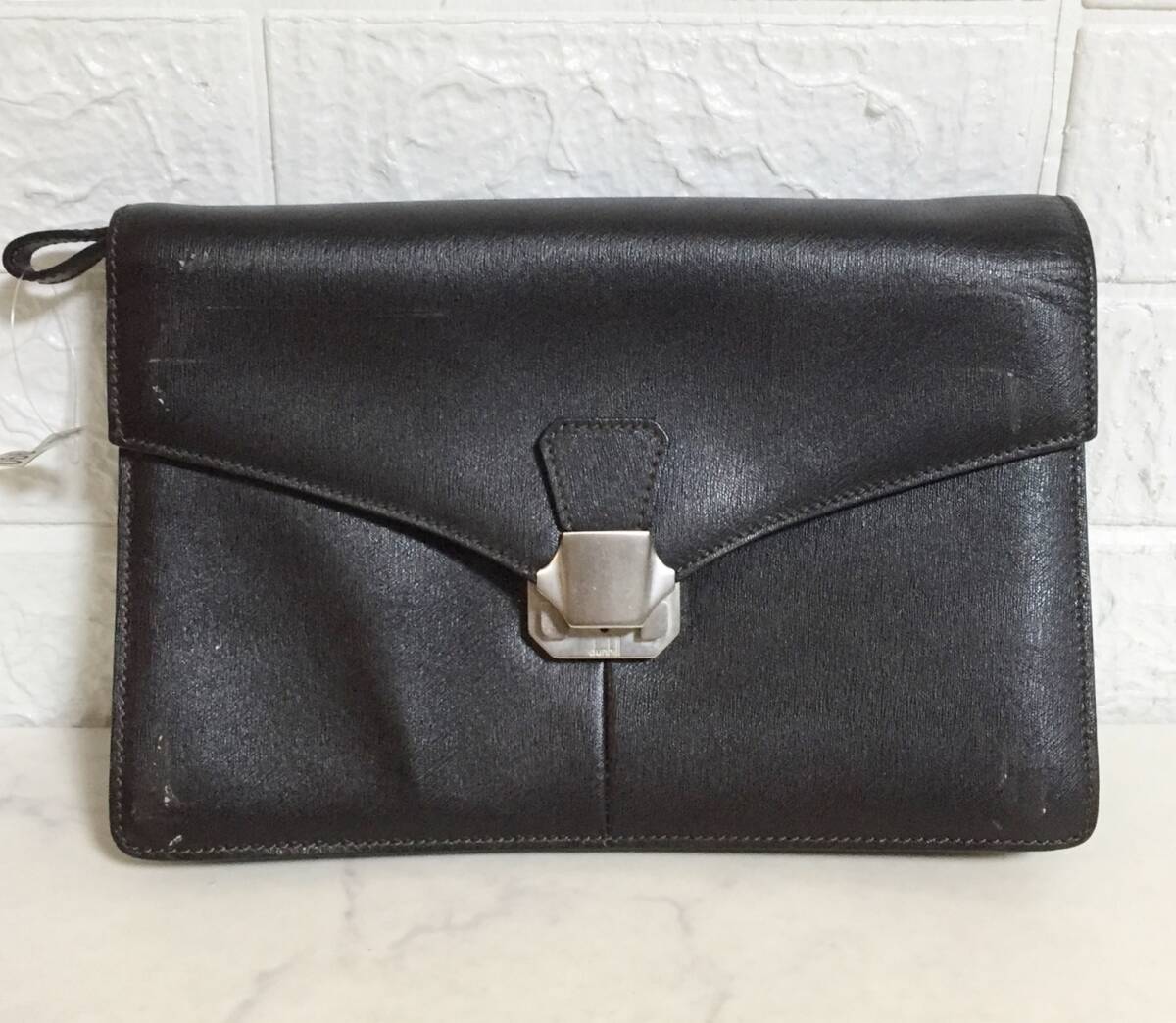 no37990 Dunhill ダンヒル イタリア製 レザー セカンドバッグ クラッチバッグ ポーチ拍卖