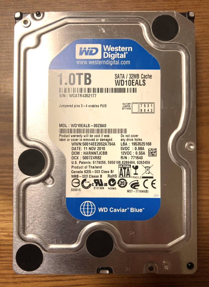 【状態◎】Western Digital ウェスタンデジタル WD Caviar Blueシリーズ WD10EALS 3.5インチHDD 1TB(日常使いに最適・高信頼)拍卖