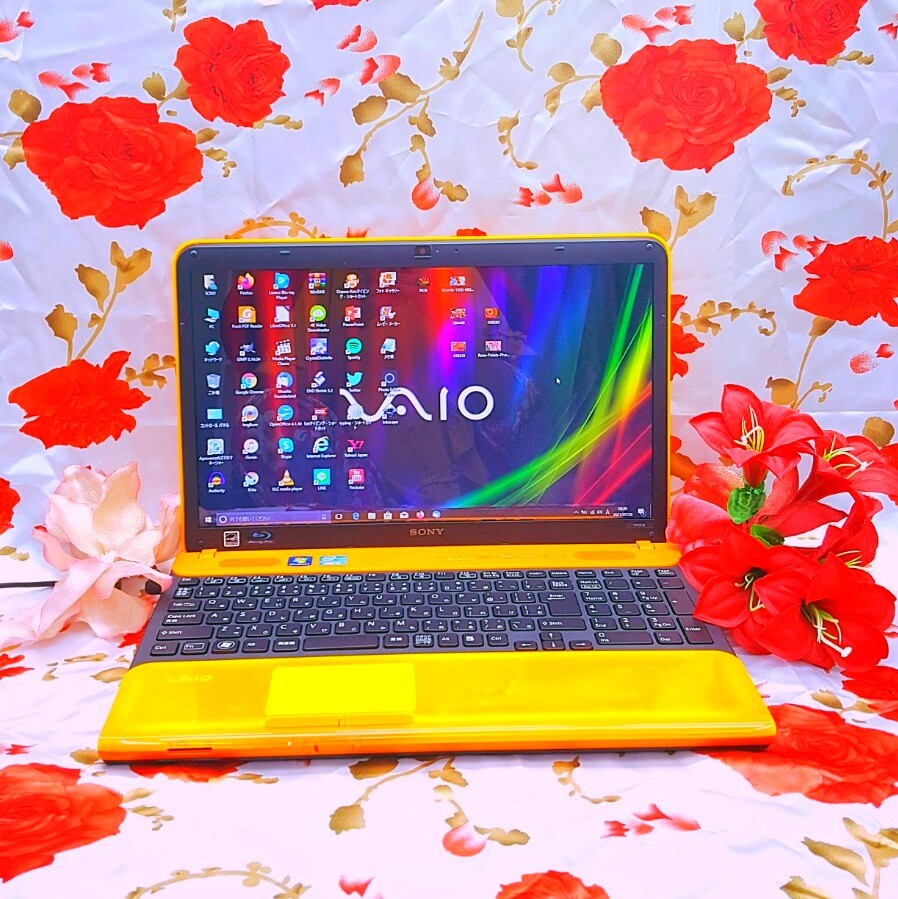 極上品/爆速2世代Core-i5/ブルーレイ/Win11/新品SSD256GB/オレンジ色/新品マウスサービス/ カメラ/ VAIO拍卖