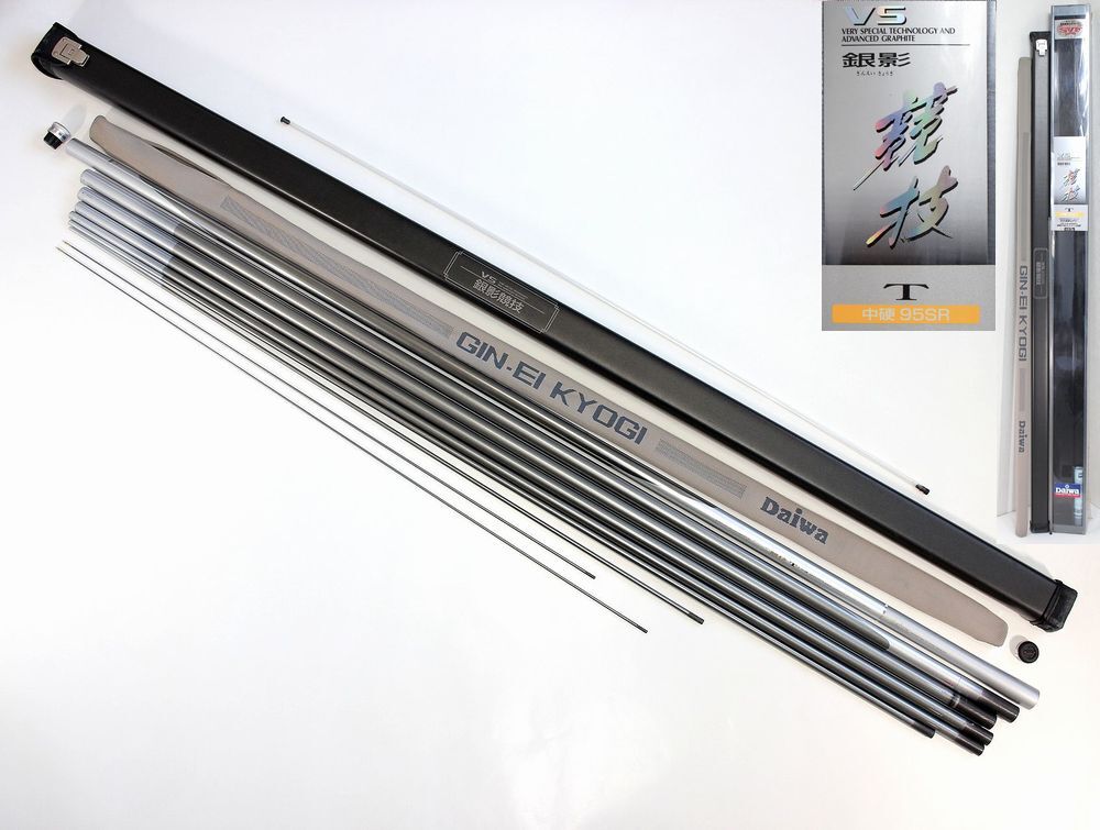ダイワ精工 アユ竿 鮎竿 VS 銀影 競技 T 中硬 95SR 箱/ハードケース/取扱説明書/竿袋/替え穂先付き拍卖