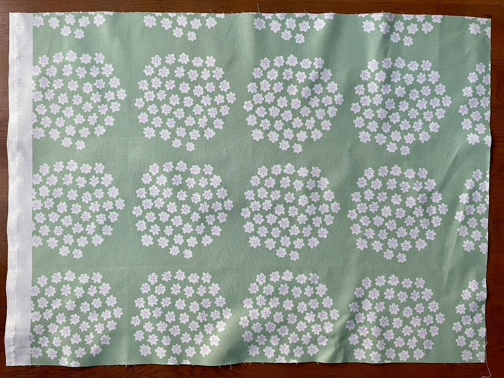 marimekko ハーフカットクロス/はぎれ プケッティ ライトグリーン 68×50cm マリメッコ拍卖