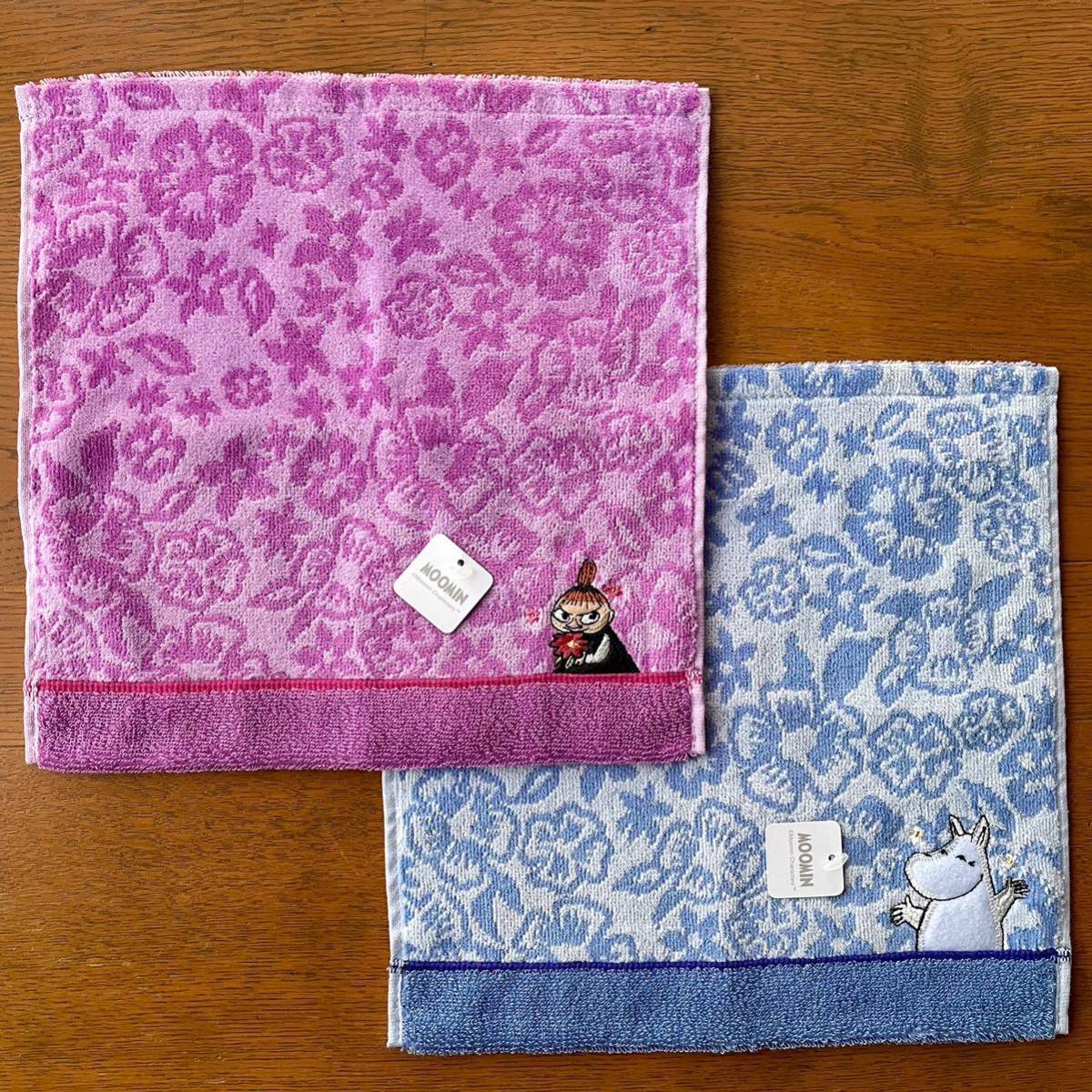 MOOMIN タオル美術館 タオルハンカチ フラワーフラワー ムーミン・リトルミイ 2柄セット ムーミン拍卖