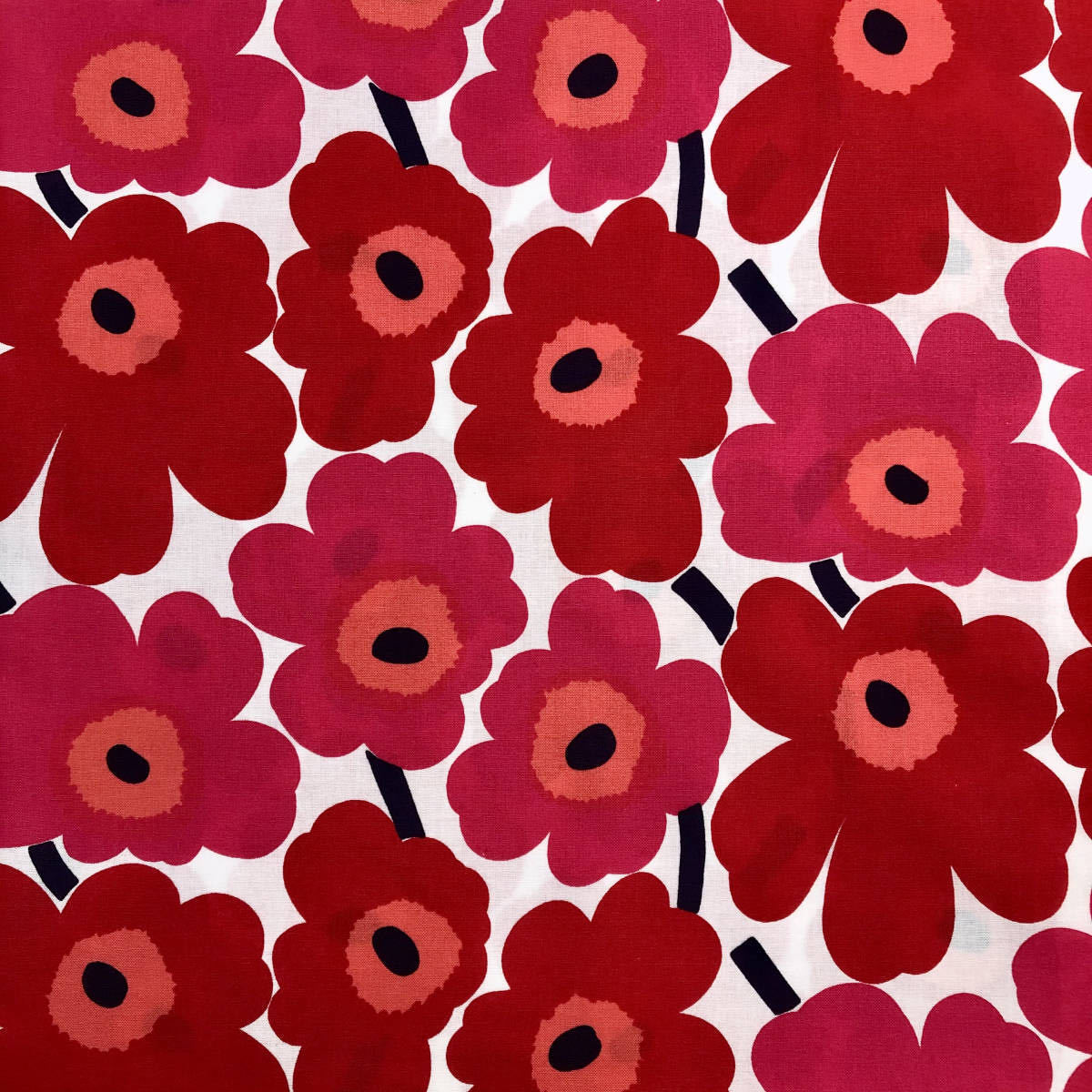 marimekko ハーフカットクロス/はぎれ ミニウニッコ ホワイト×レッド 68×50cm マリメッコ拍卖
