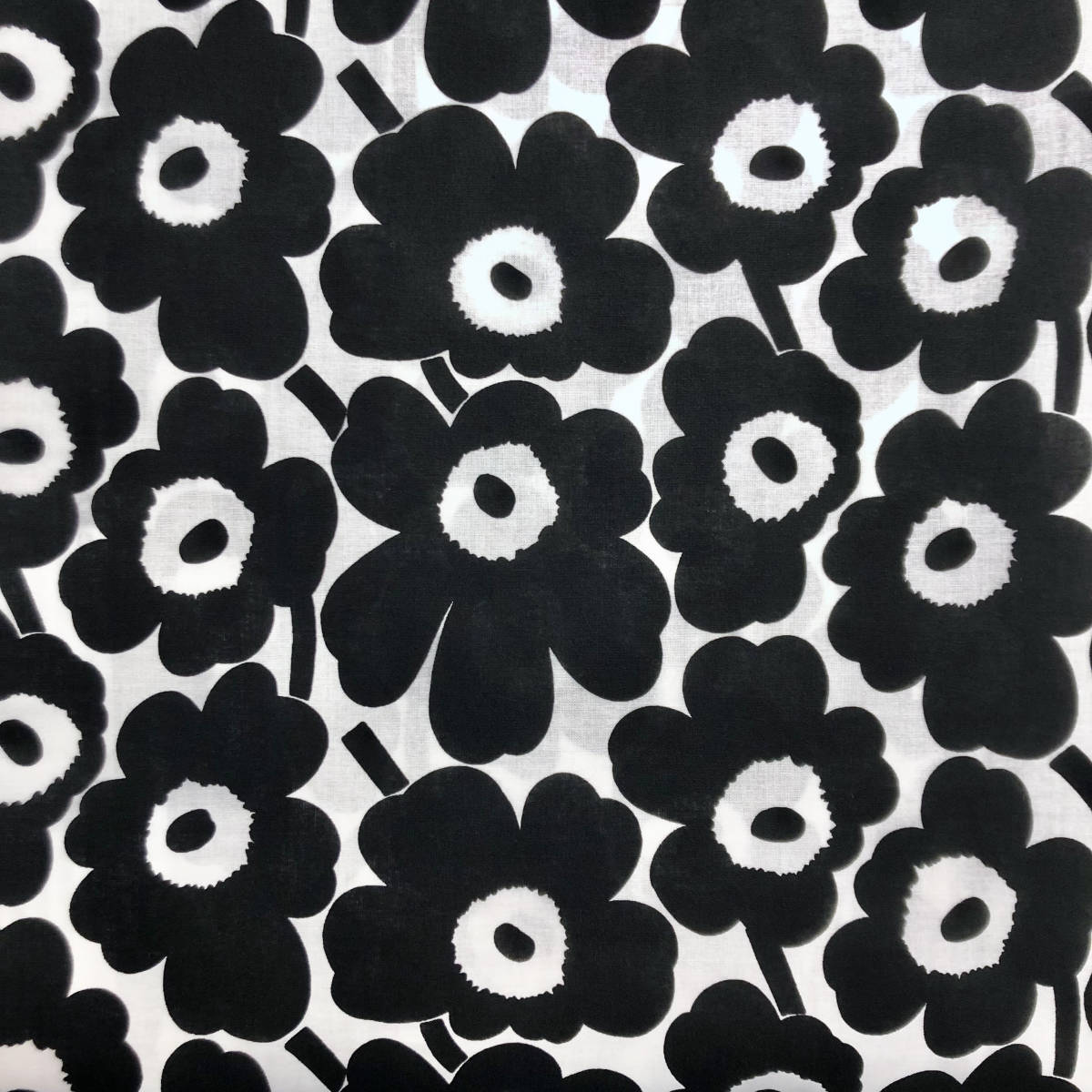 marimekko ハーフカットクロス/はぎれ ミニウニッコ ホワイト×ブラック(2) 68×50cm マリメッコ拍卖