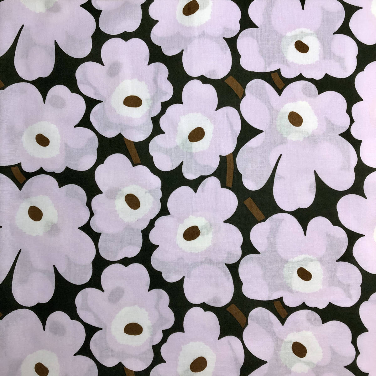marimekko ハーフカットクロス/はぎれ ミニウニッコ ダークグリーン×ピンク×ホワイト 廃番色 68×57cm マリメッコ拍卖