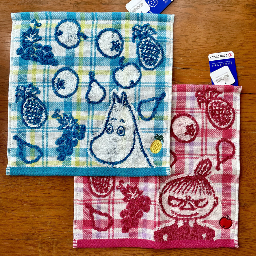 MOOMIN タオル美術館 タオルハンカチ チェックフルーツ ムーミン・リトルミイ 2柄セット ムーミン拍卖