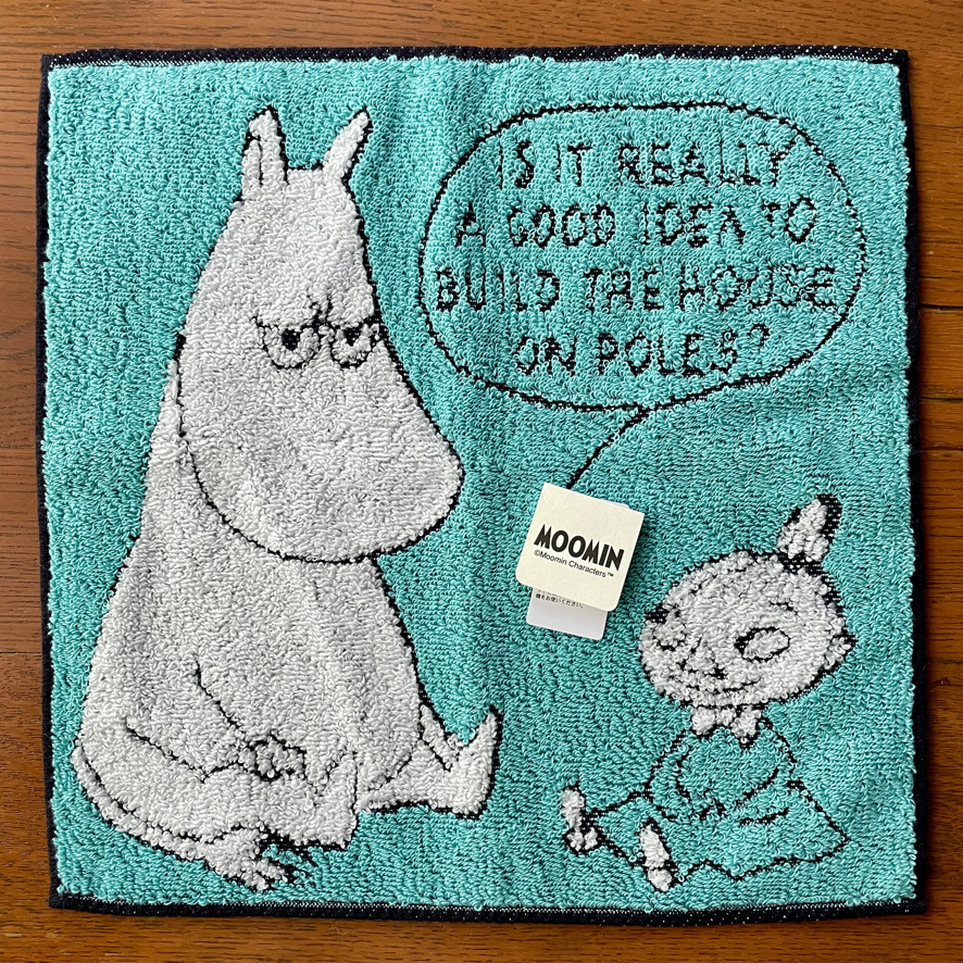 MOOMIN 川辺 タオルハンカチ スピーチバブル グリーン ムーミン拍卖