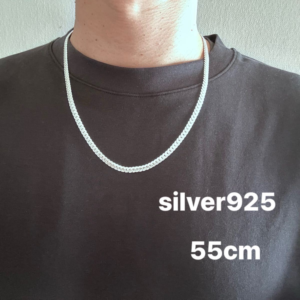 シルバー925 喜平チェーンネックレス ツイストチェーン 長さ:55cm 太さ:5mm拍卖