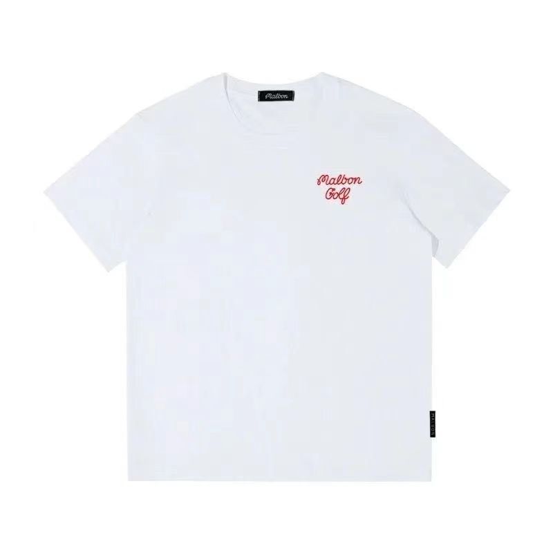 マルボンゴルフ malbon golf ゴルフ Tシャツ 半袖 サイズ選択可能 トップス カジュアル ホワイト S-3XL sk0073拍卖