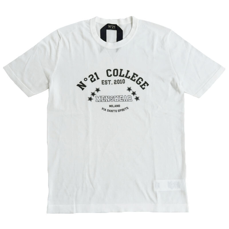 ヌメロ ヴェントゥーノ N°21 新品 半袖 カットソー A010 9520 白 46(M相当)丸首 クルーネック 並行輸入品 クリックポストで送料無料拍卖
