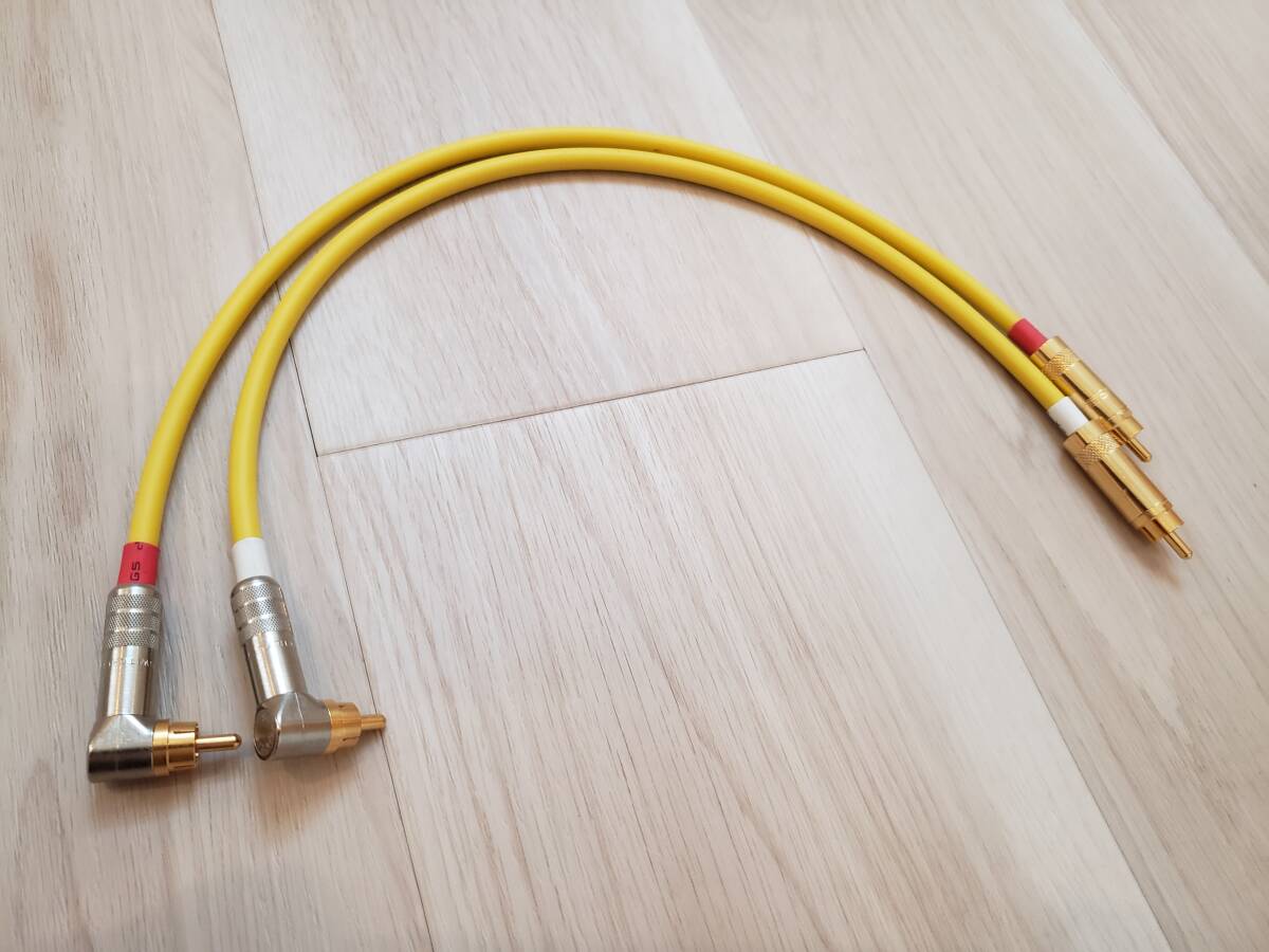 ★ ペア RCAケーブル カナレ L-4E6S 40cm 黄 Switchcraft L型 3502RAAU NEUTRIK NYS352AG 金メッキ L.R識別処理済 ブランド長さ変更★拍卖