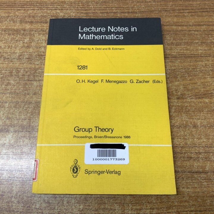 ●01)【1点限り!】【除籍本】Group Theory/Lecture Notes in Mathematics/Springer Verlag/群論/シュプリンガー/洋書/数学/A拍卖