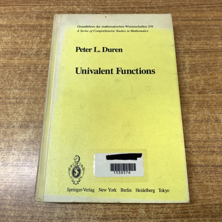 ●01)【1点限り!】【除籍本】Univalent Functions/Peter L Duren/Springer/一価関数/ピーター・デュレン/シュプリンガー/洋書/数学/A拍卖