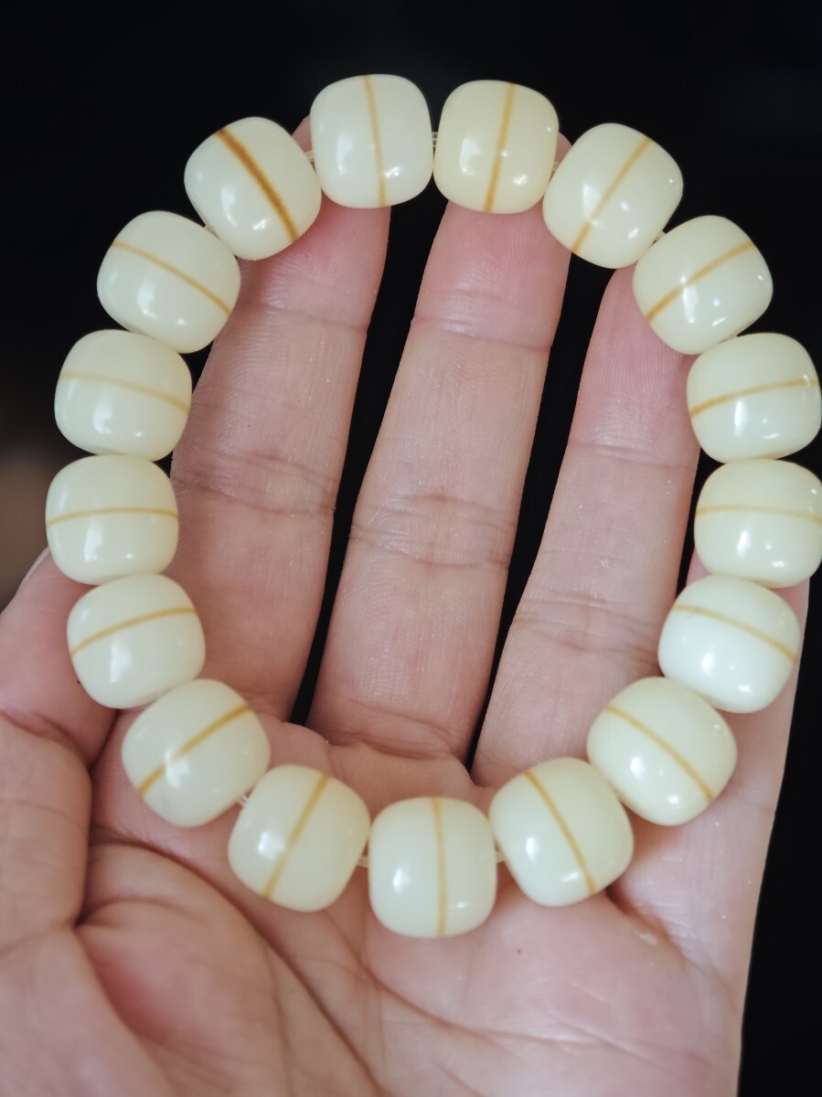 天然白玉菩提根 金線菩提 菩提子 炭焼一線天 ブレスレット拍卖