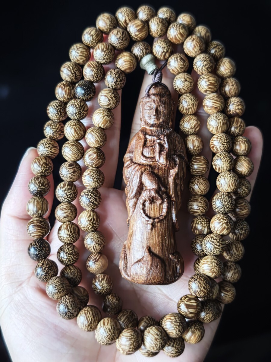 天然沈香木 ベトナム産 108玉数珠 観音念珠  仏教法具 聖木ネックレス拍卖