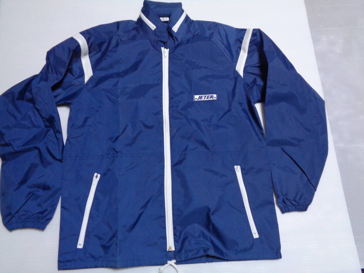 M 紺×白 JETER 通学用 ナイロン100% ジャンパー ヤッケ ウィンドブレーカー 上着 昭和レトロ 未使用拍卖