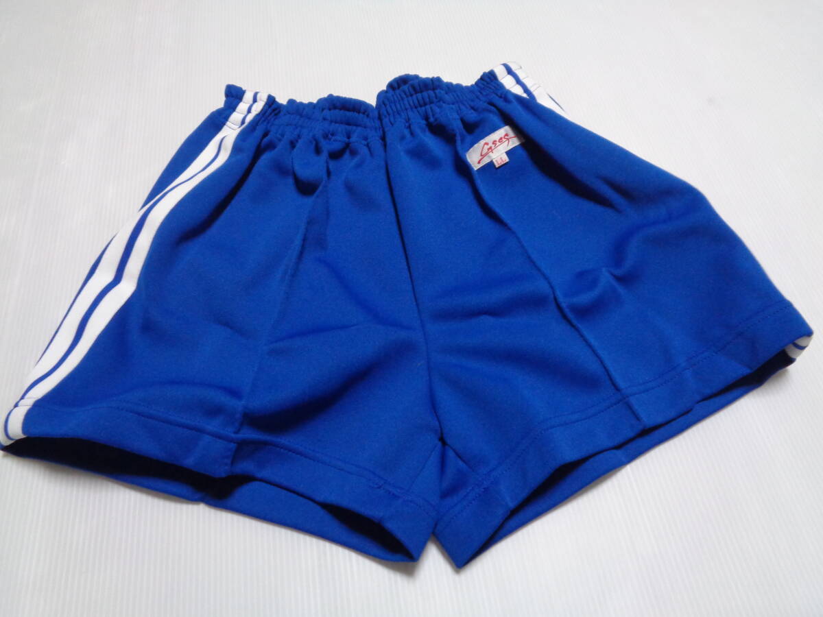 LL 青系×白 ジーses 短パン ショートパンツ 体操着 体操服 昭和レトロ 未使用少しウエストゴムゆるい拍卖