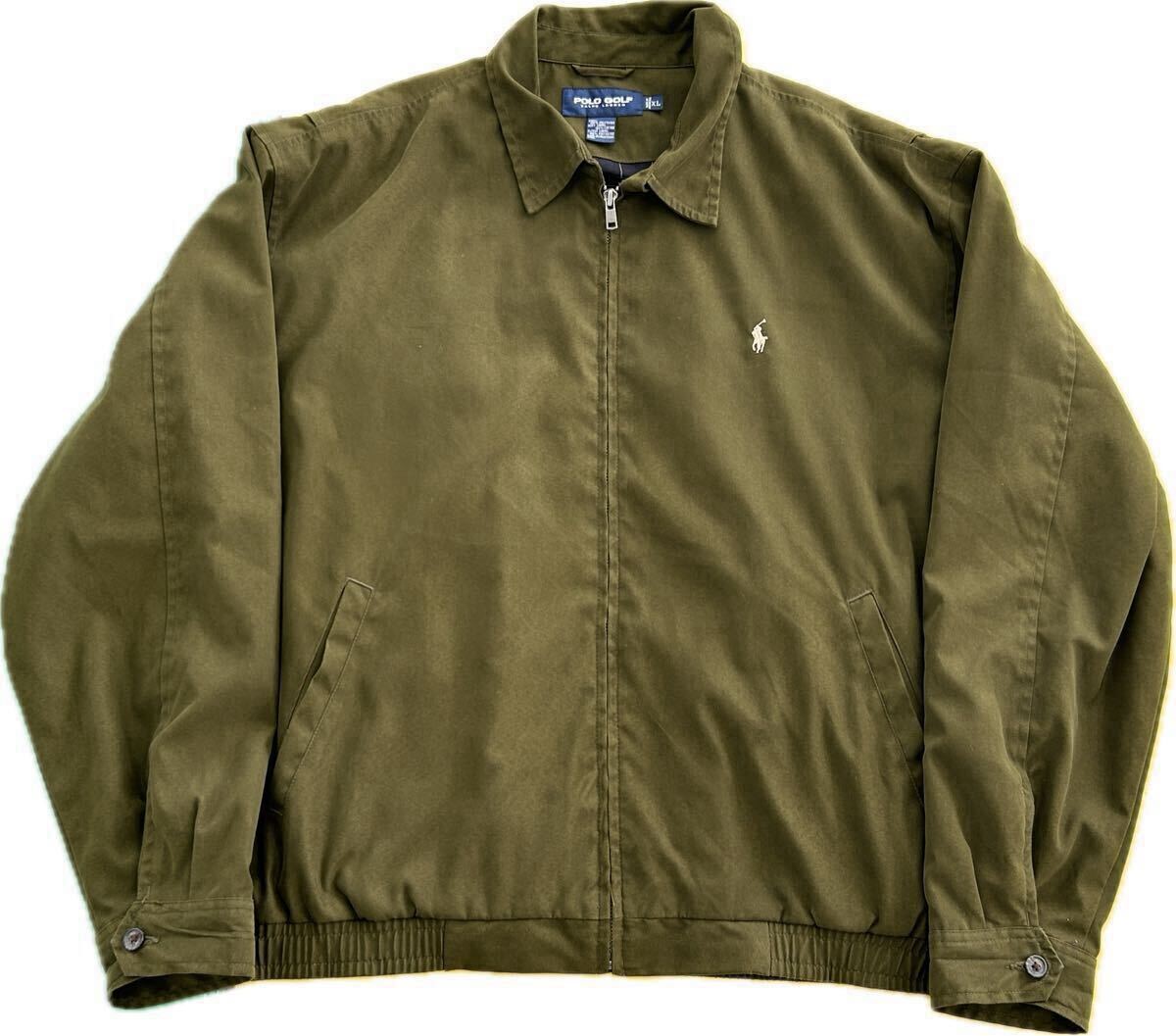 美品 モスグリーン Polo Ralph Lauren Zipup Blouson ポロラルフローレン スイングトップジャケット ブルゾン Vintage ビンテージ 緑 XL拍卖