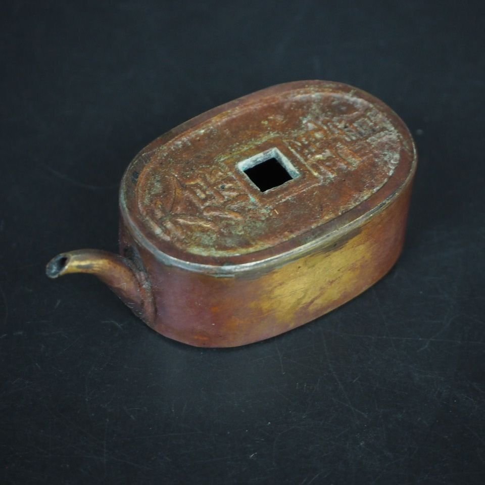 【金富士】値下げ中 明治時代『天保通寶』古銅水滴 検/銀瓶鉄瓶茶托茶壺古錫玉川堂高岡佐渡銅器龍文堂亀文堂清拍卖