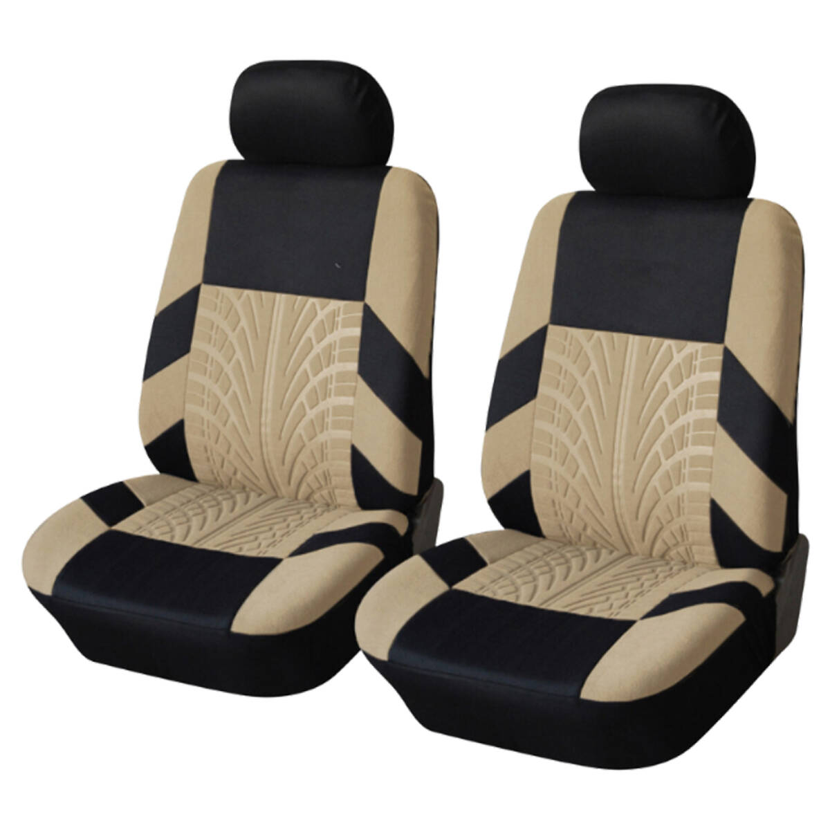 車 シートカバー 汎用 座席 軽自動車 普通車 運転席 助手席 車内カスタム フロント 伸縮 汚れ防止 色あせ防止 前席セット ベージュ拍卖